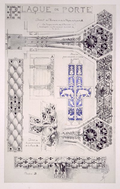 Design for door ornamentation, from 